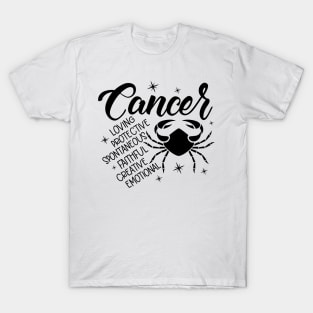 Cancer Zodiac Sign Positive Personality Traits T-Shirt